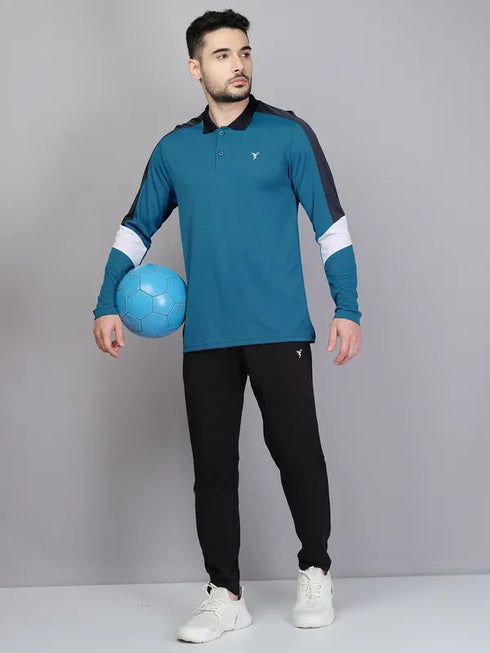 Men Colorblock Slim Fit Polo T-shirt with TECHNO COOL+
