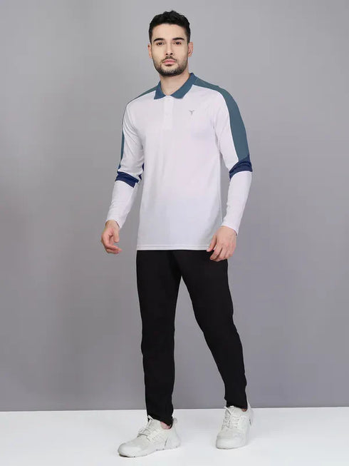 Men Colorblock Slim Fit Polo T-shirt with TECHNO COOL+
