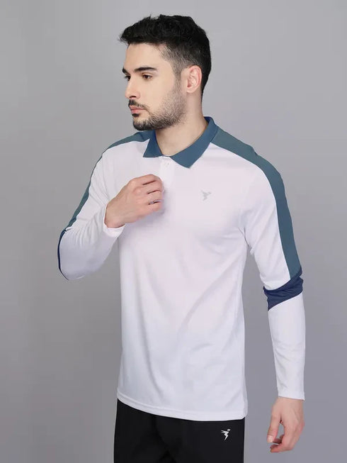 Men Colorblock Slim Fit Polo T-shirt with TECHNO COOL+