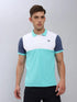 Men Colorblock Slim Fit Polo T-shirt with MATPIQ