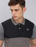 Men Colorblock Slim Fit Polo T-shirt with MATPIQ