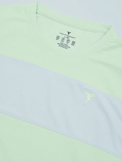 Men Colorblock Slim Fit Crew Neck T-shirt with TECHNOLITE