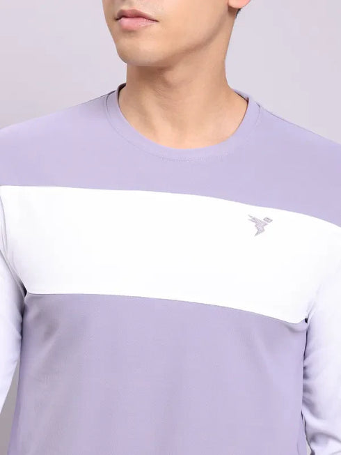 Men Colorblock Slim Fit Crew Neck T-shirt with TECHNOLITE