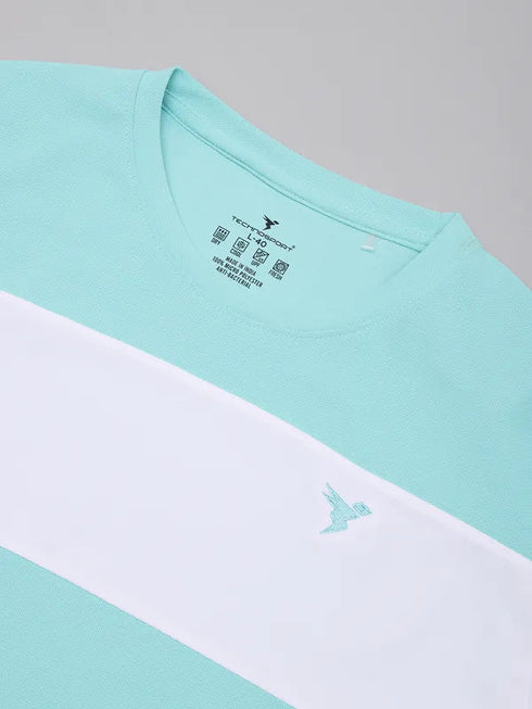 Men Colorblock Slim Fit Crew Neck T-shirt with TECHNOLITE