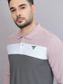 Men Colorblock Slim Fit Polo T-shirt with MATPIQ