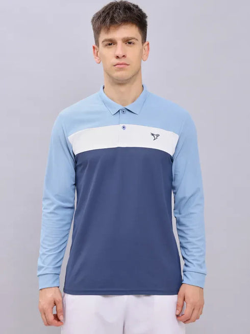 Men Colorblock Slim Fit Polo T-shirt with MATPIQ