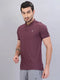 Men Self Design Slim Fit Polo T-shirt with VENTMESH