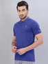 Men Self Design Slim Fit Polo T-shirt with VENTMESH