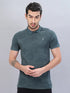 Men Self Design Slim Fit Polo T-shirt with VENTMESH
