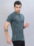 Men Self Design Slim Fit Polo T-shirt with VENTMESH