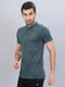Men Self Design Slim Fit Polo T-shirt with VENTMESH