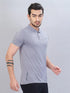 Men Self Design Slim Fit Polo T-shirt with VENTMESH
