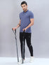 Men Self Design Slim Fit Polo T-shirt with VENTMESH