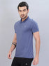 Men Self Design Slim Fit Polo T-shirt with VENTMESH