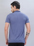 Men Self Design Slim Fit Polo T-shirt with VENTMESH
