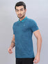 Men Self Design Slim Fit Polo T-shirt with VENTMESH