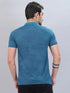 Men Self Design Slim Fit Polo T-shirt with VENTMESH