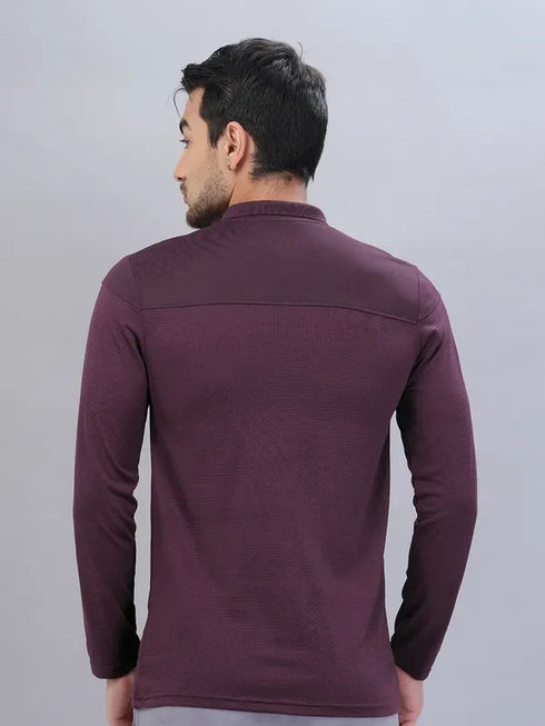 Men Self Design Slim Fit Polo T-shirt with VENTMESH