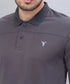 Men Self Design Slim Fit Polo T-shirt with VENTMESH