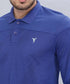 Men Self Design Slim Fit Polo T-shirt with VENTMESH