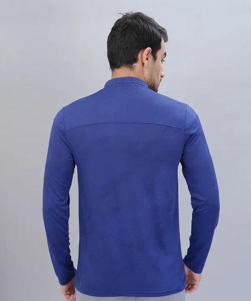 Men Self Design Slim Fit Polo T-shirt with VENTMESH