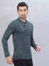 Men Self Design Slim Fit Polo T-shirt with VENTMESH