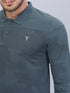 Men Self Design Slim Fit Polo T-shirt with VENTMESH