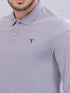 Men Self Design Slim Fit Polo T-shirt with VENTMESH