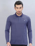 Men Self Design Slim Fit Polo T-shirt with VENTMESH