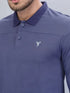 Men Self Design Slim Fit Polo T-shirt with VENTMESH