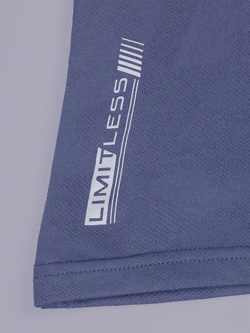 Men Self Design Slim Fit Polo T-shirt with VENTMESH