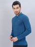 Men Self Design Slim Fit Polo T-shirt with VENTMESH