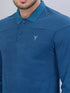 Men Self Design Slim Fit Polo T-shirt with VENTMESH