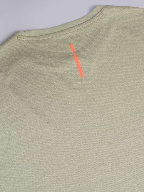 Men Melange Slim Fit Crew Neck T-shirt with DOUBLE COOL