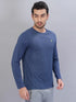 Men Melange Slim Fit Crew Neck T-shirt with DOUBLE COOL