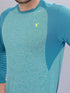 Men Melange Slim Fit Crew Neck T-shirt with DOUBLE COOL