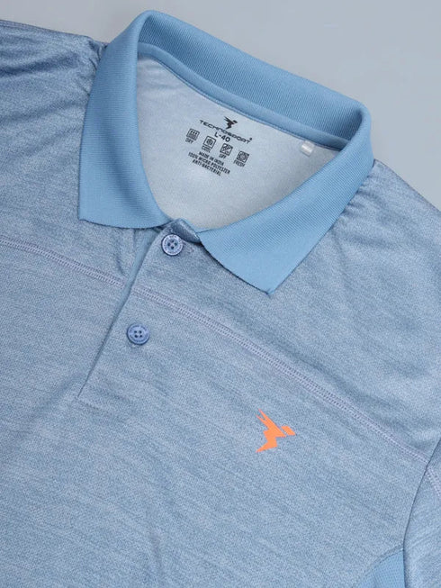 Men Melange Slim Fit Polo T-shirt with DOUBLE COOL