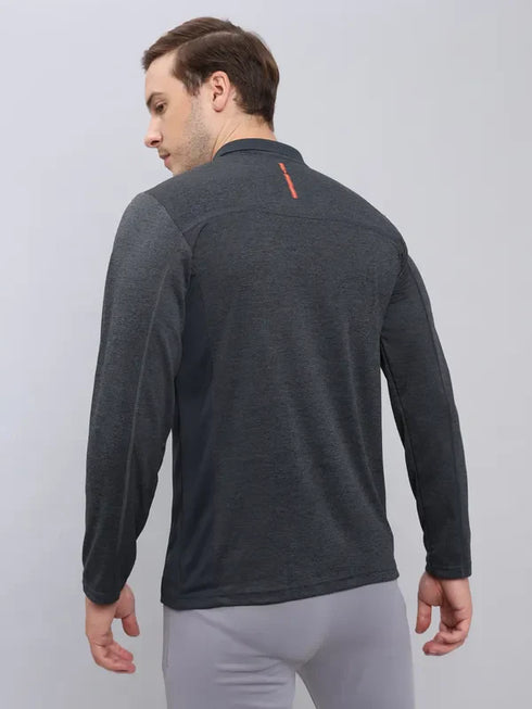 Men Melange Slim Fit Polo T-shirt with DOUBLE COOL