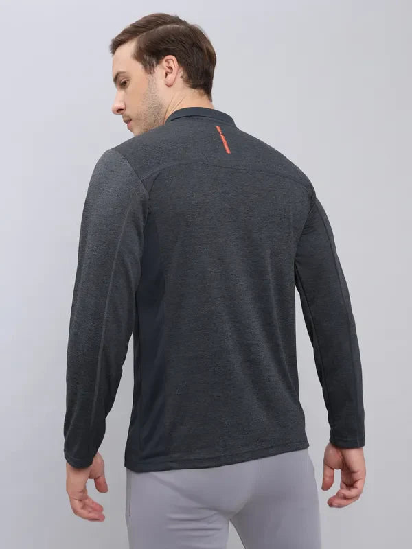 Men Melange Slim Fit Polo T-shirt with DOUBLE COOL