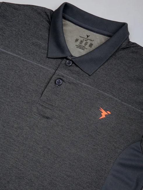 Men Melange Slim Fit Polo T-shirt with DOUBLE COOL