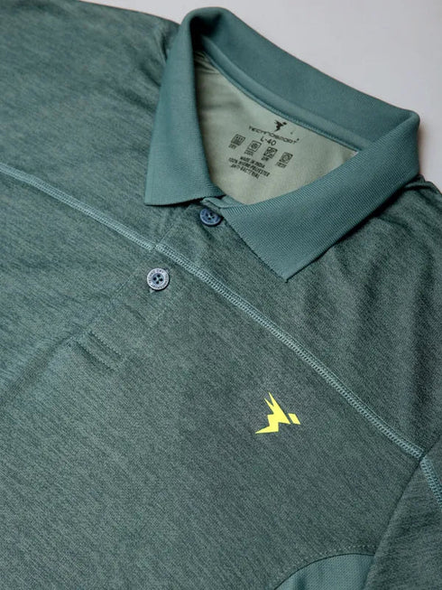 Men Melange Slim Fit Polo T-shirt with DOUBLE COOL