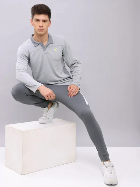 Men Melange Slim Fit Polo T-shirt with DOUBLE COOL
