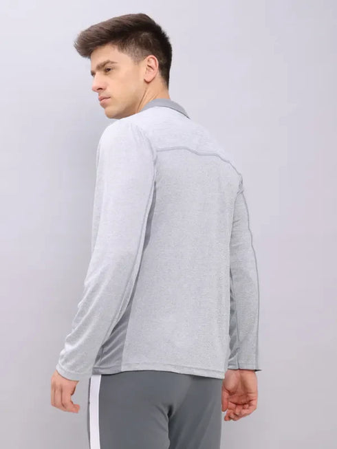 Men Melange Slim Fit Polo T-shirt with DOUBLE COOL