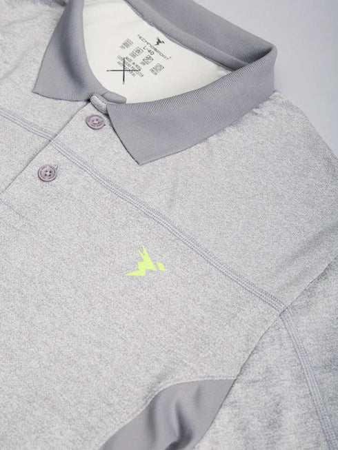 Men Melange Slim Fit Polo T-shirt with DOUBLE COOL