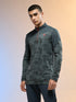 Men Jacquard Slim Fit Mock Neck T-shirt with TECHNO COOL+