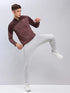 Men Jacquard Slim Fit Mock Neck T-shirt with TECHNO COOL+