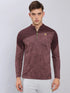 Men Jacquard Slim Fit Mock Neck T-shirt with TECHNO COOL+