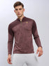 Men Jacquard Slim Fit Mock Neck T-shirt with TECHNO COOL+