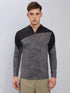 Men Jacquard Slim Fit Mock Neck T-shirt with TECHNO COOL+