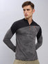Men Jacquard Slim Fit Mock Neck T-shirt with TECHNO COOL+